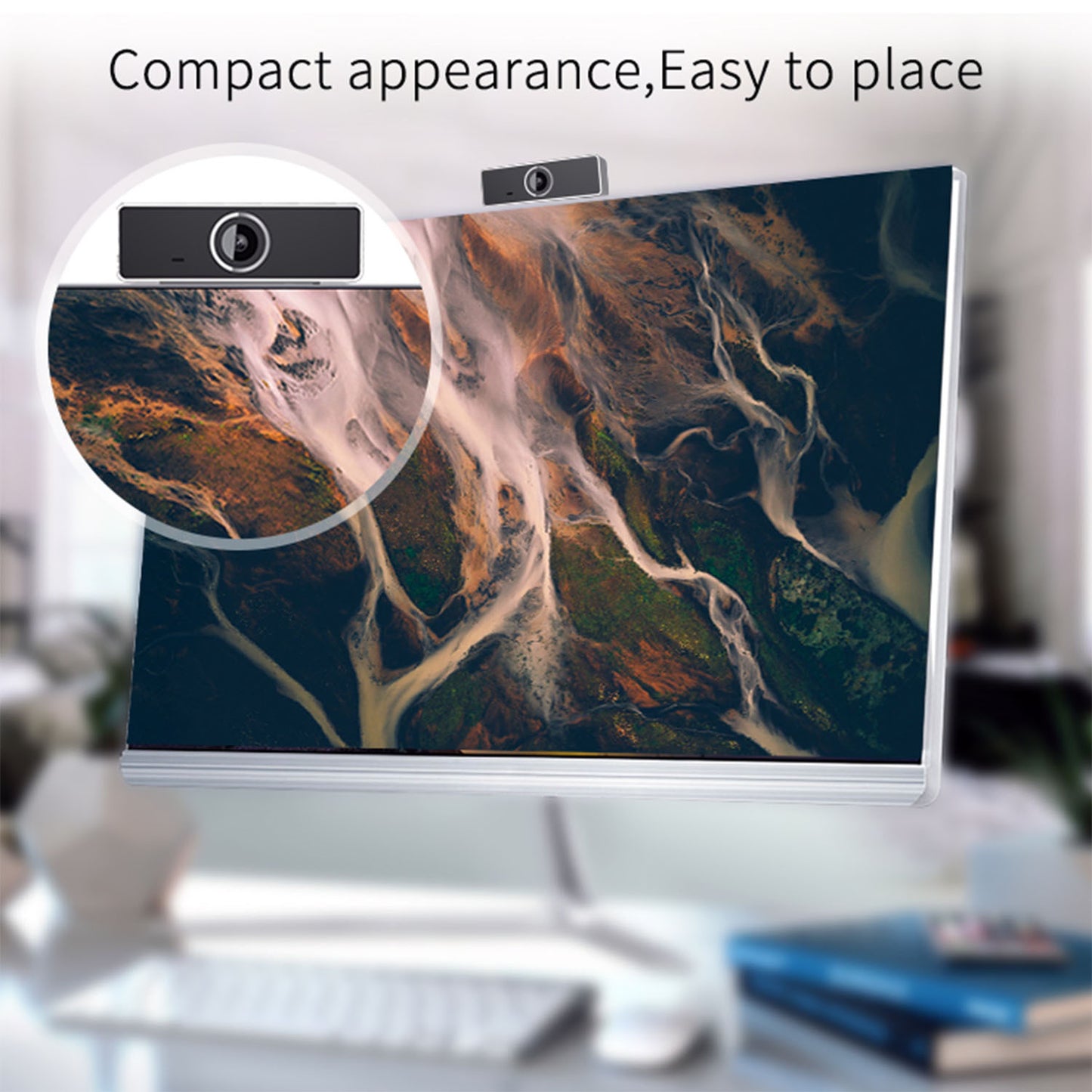 1Pc FHD 1080P Webcam USB PC Computer Webcam Auto Focus With Microphone 60-Degree Widescreen Desktop Laptop Webcam Live Streaming Webcam With Rotatable Clip For Live Broadcast Video Calling Conference