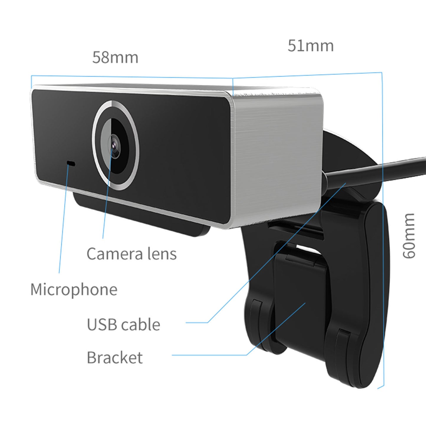 1Pc FHD 1080P Webcam USB PC Computer Webcam Auto Focus With Microphone 60-Degree Widescreen Desktop Laptop Webcam Live Streaming Webcam With Rotatable Clip For Live Broadcast Video Calling Conference