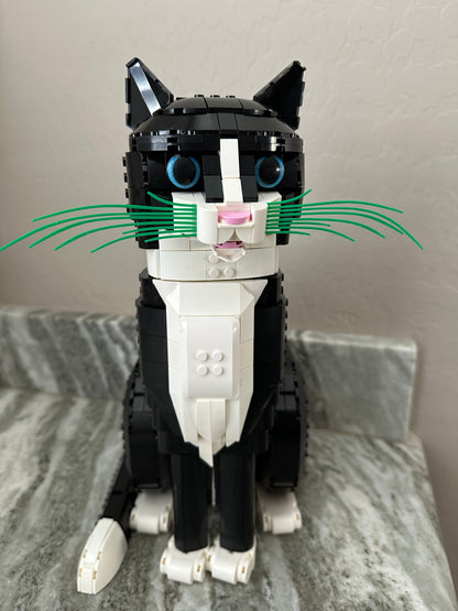 Custom 3D-Printed Whiskers for Lego Tuxedo Cat – 3D Model - Print at home