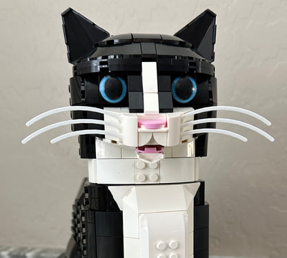 Custom 3D-Printed Whiskers for Lego Tuxedo Cat – 3D Model - Print at home