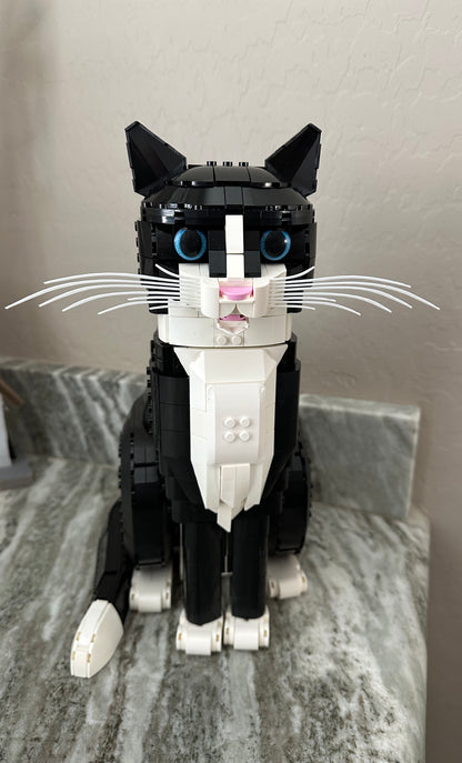 Custom 3D-Printed Whiskers for Lego Tuxedo Cat – 3D Model - Print at home
