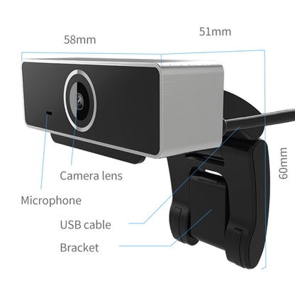 1Pc FHD 1080P Webcam USB PC Computer Webcam Auto Focus With Microphone 60-Degree Widescreen Desktop Laptop Webcam Live Streaming Webcam With Rotatable Clip For Live Broadcast Video Calling Conference